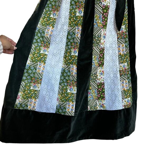 American Vintage cottagecore maxi skirt w/ lace, velvet & patchwork detail, S-M - Picture 2 of 7
